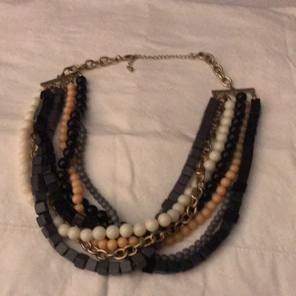 Anthropologie Black and Gold Layered Necklace